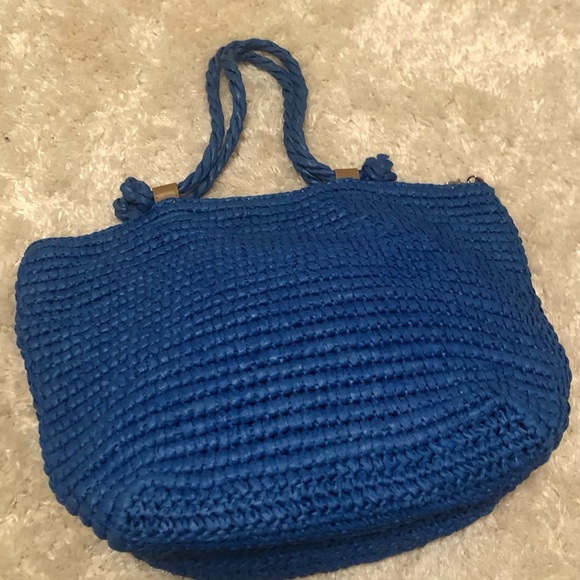 Royal Blue wicker Bag - Picture 3 of 4